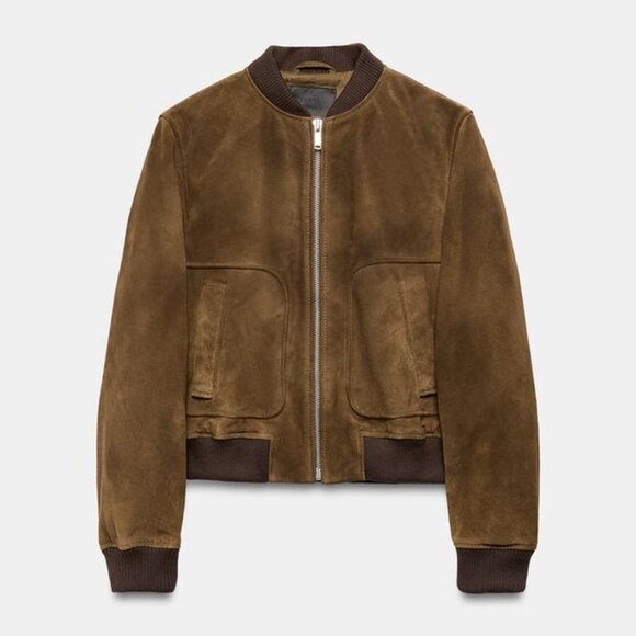 Zara Jackets & Blazers - ZARA 100% SUEDE BOMBER JACKET ZW COLLECTION LIMITED EDITION